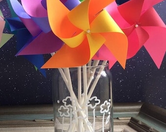 Rainbow Party Pinwheel Easter Table Decor Spinning Windmill Wedding Centerpiece Cake Smash Photo Prop Baby Shower Party Unicorn Party Favor