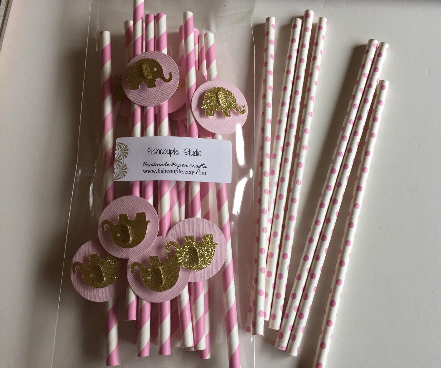 Elephant Baby Shower Elephant Straws Birthday Party Drink Etsy