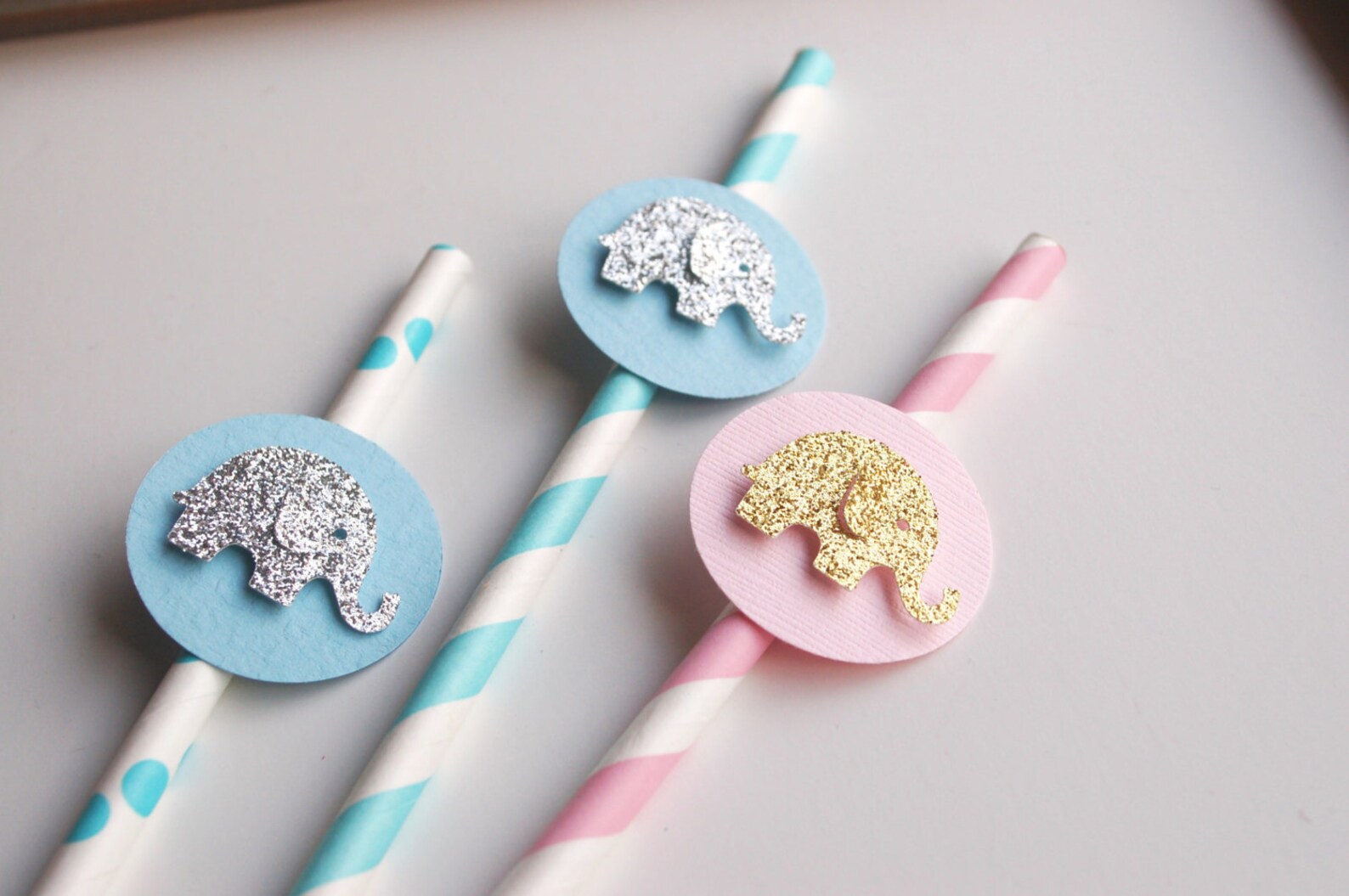 Elephant Baby Shower Elephant Straws Birthday Party Drink Etsy