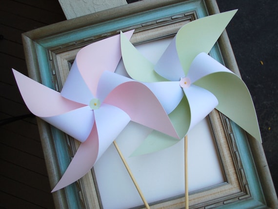 Extra Large Wedding Birthday Paper Pinwheel Centerpiece Decor - Extra Large Garden Pinwheels