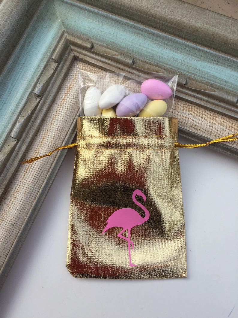 Flamingo Favor Bags Bridal Shower Pink Bird Baby Shower Etsy