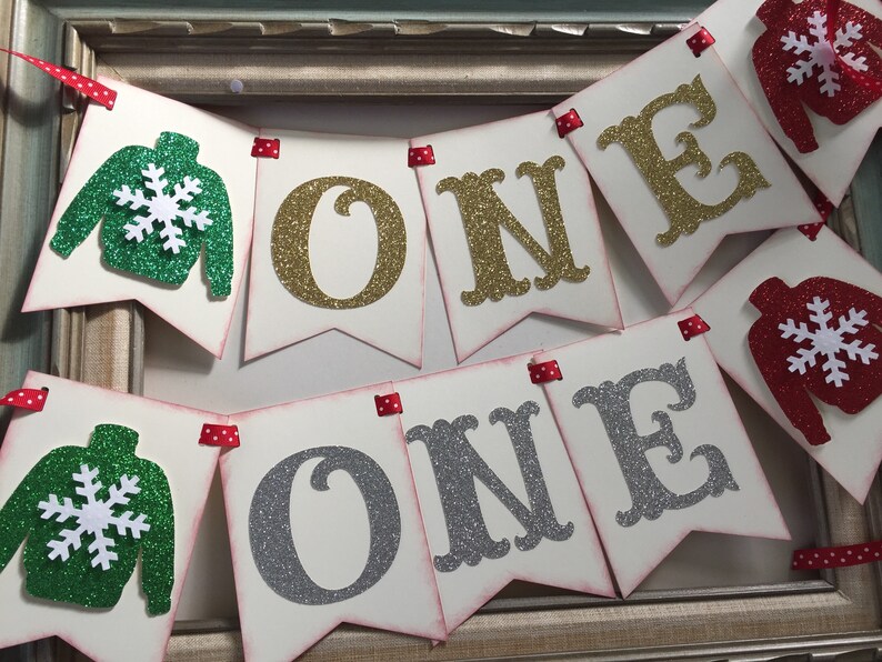 Holiday Xmas 1st Birthday HIGH CHAIR Banner Christmas Tree ONE | Etsy