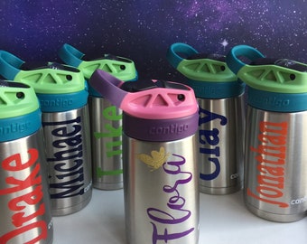 Kids Personalized Stainless Steel Water Bottle Contigo Sports Name Bottle Back to School Birthday Holiday Gift for Boy Girl Preschool Summer