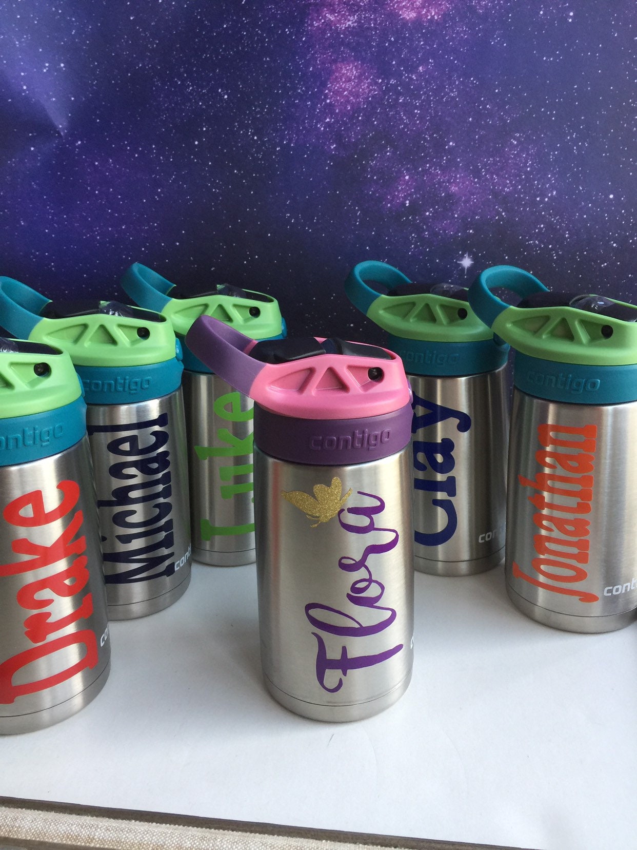 Kids Personalized Tumblers, Contigo Cup Bottle Straws, Kids