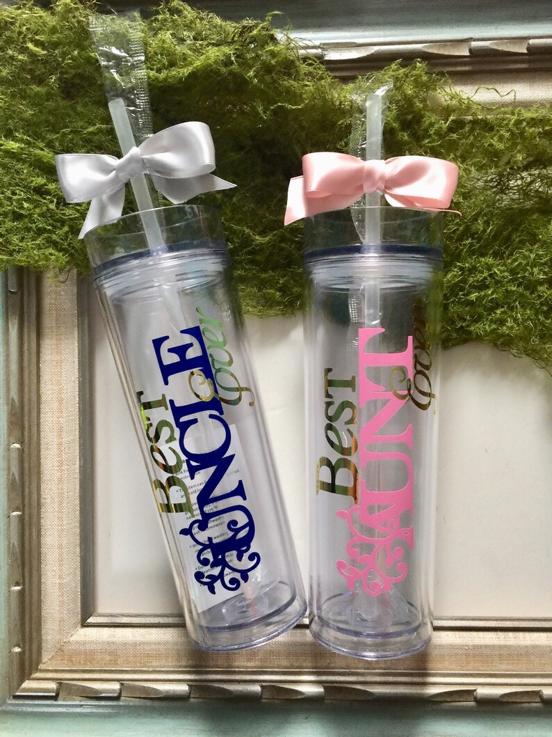 Aunt Gift Best Aunt and Uncle Ever Skinny Tumbler