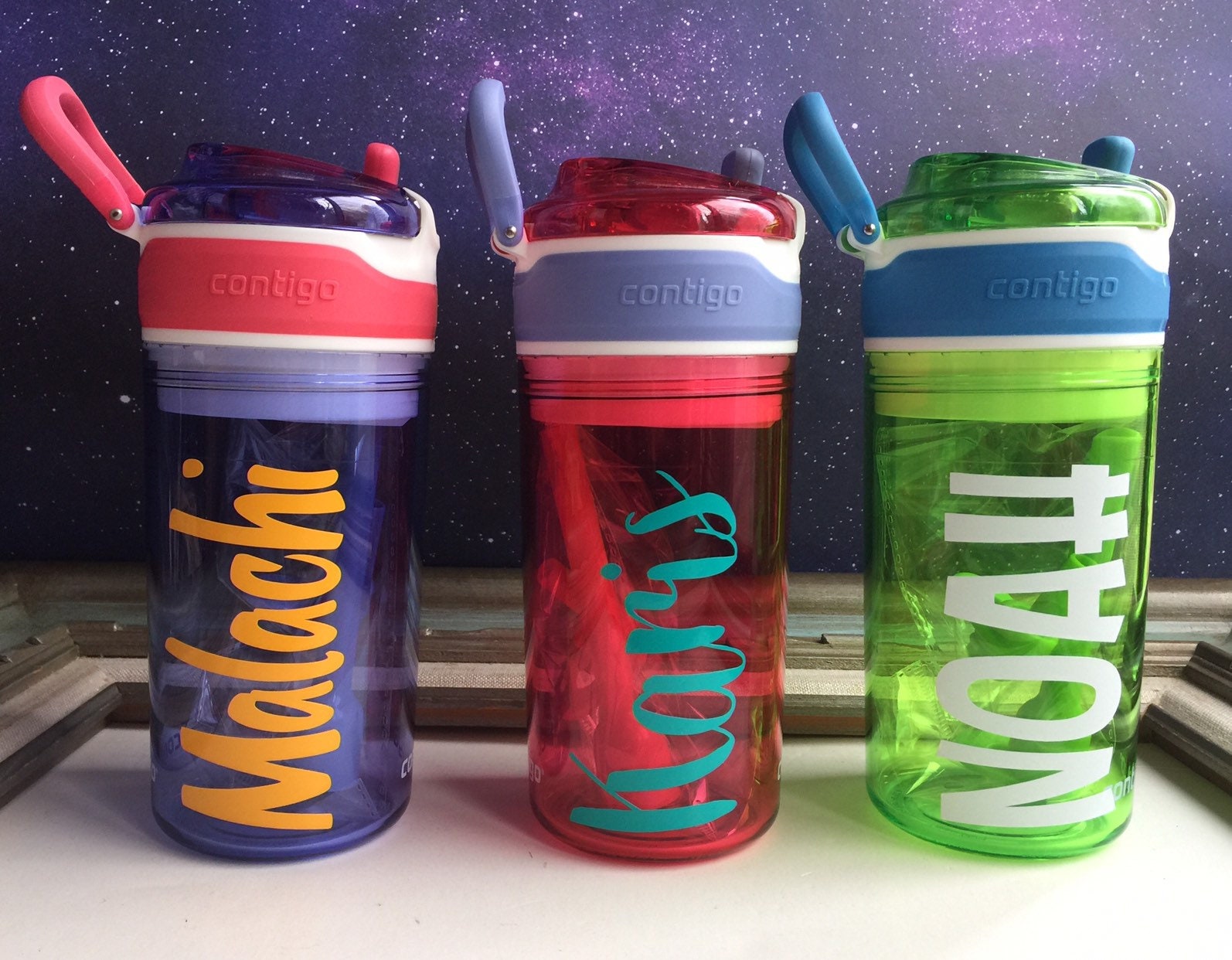 Kid's Water Bottle, Clear Water Bottles With Removable Snack Compartment,  Custom Water Bottle for Kids, Back to School Water Bottle 
