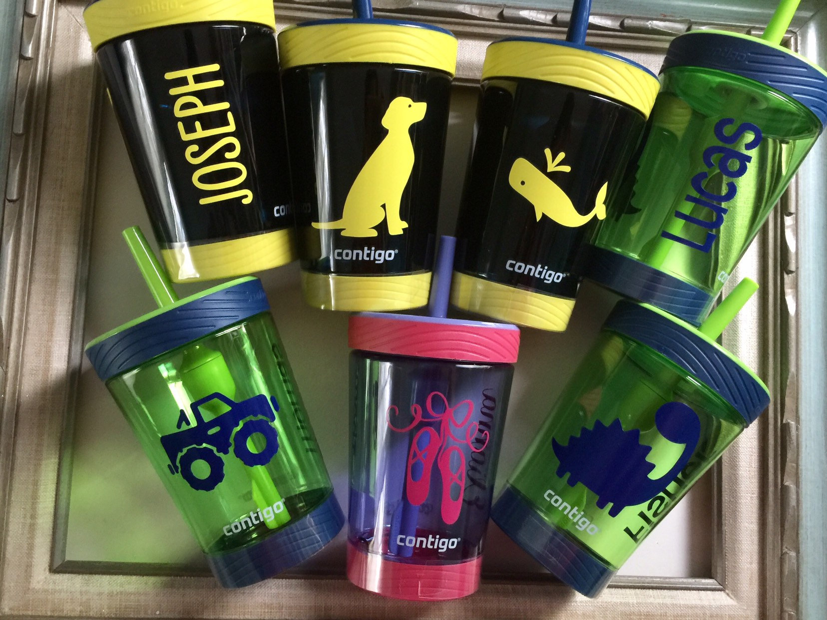 Kids Personalized Tumblers, Contigo Cup Bottle Straws, Kids