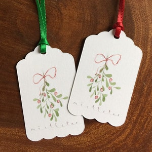 Mistletoe & Holly Stickers or Tags . Christmas Gift Labels – Scrap Bits