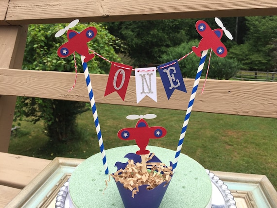 Airplane Cake Topper Boy Pilot Fly Birthday Decor Baby Shower Etsy