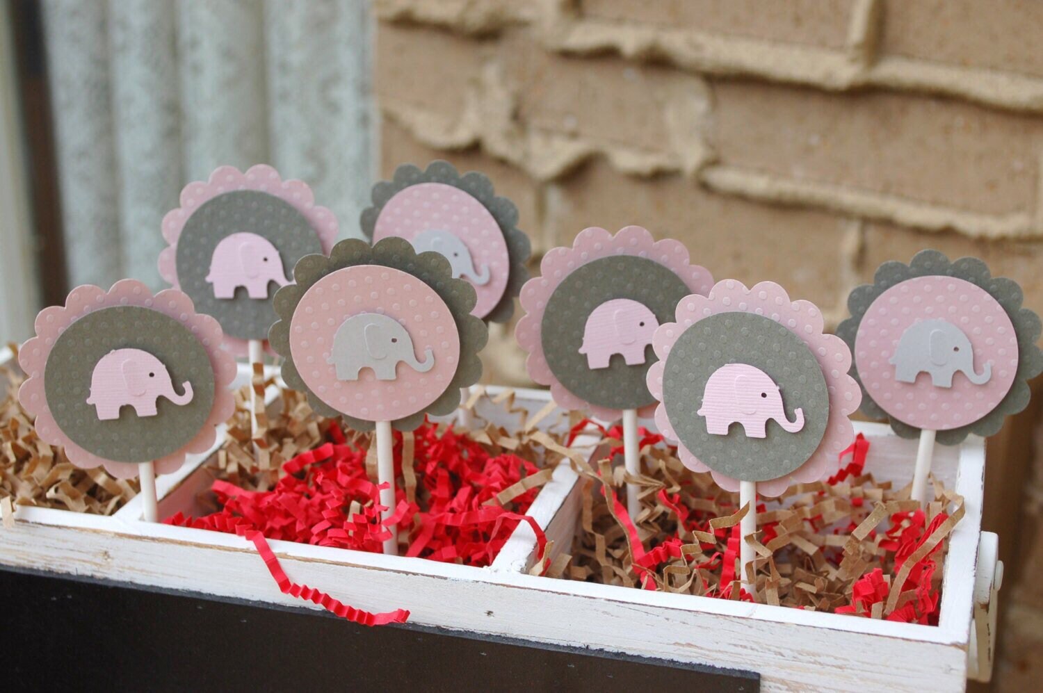 Elephant Baby Shower Favor Box Baby Girl Gray Pink Polka dot Etsy