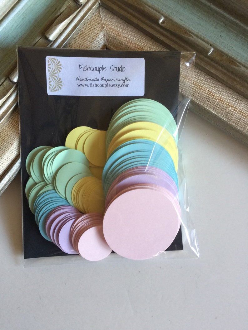 Circle diecut Cutout Cardstock PASTEL COLOR Paper Handmade Etsy