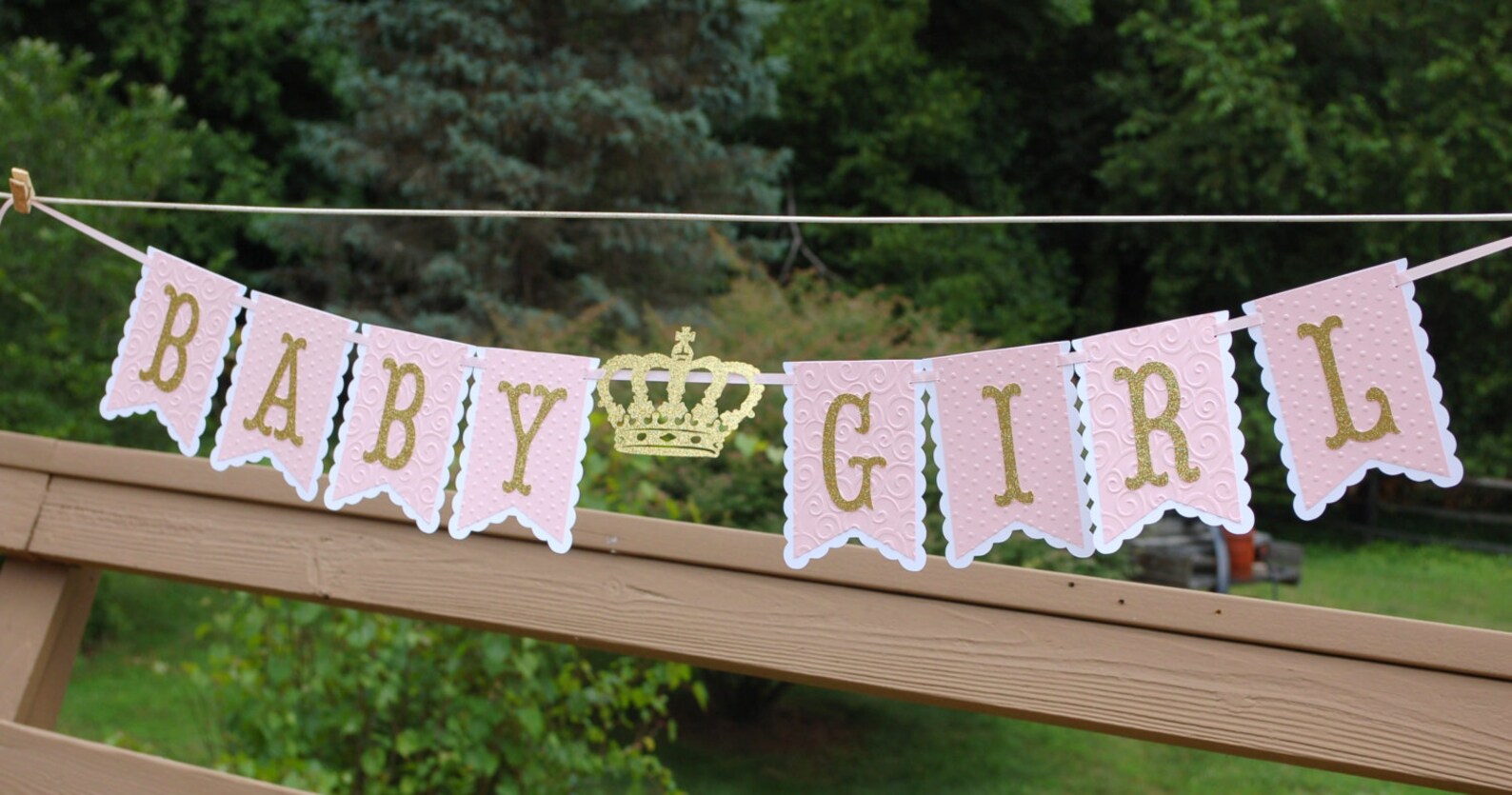Crown BABY SHOWER Banner Baby Girl Princess Birthday Party - Etsy