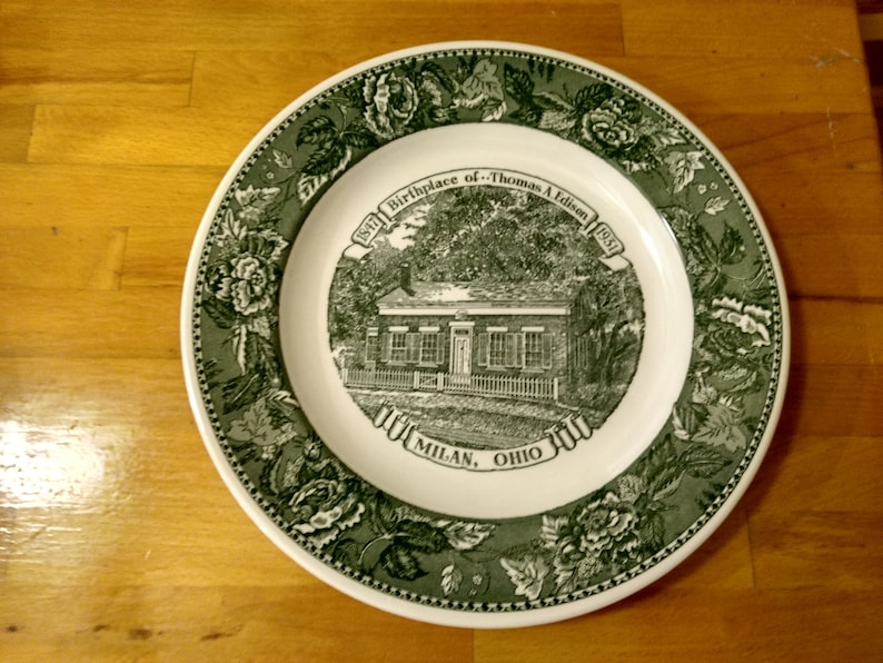 Ohio Commemorative Plate Thomas Edison Birthplace Milan