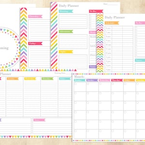 Planning Printables Rainbow Daily Planner Weekly Planner - Etsy