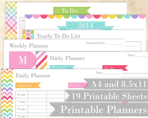 planning printables rainbow daily planner weekly planner etsy