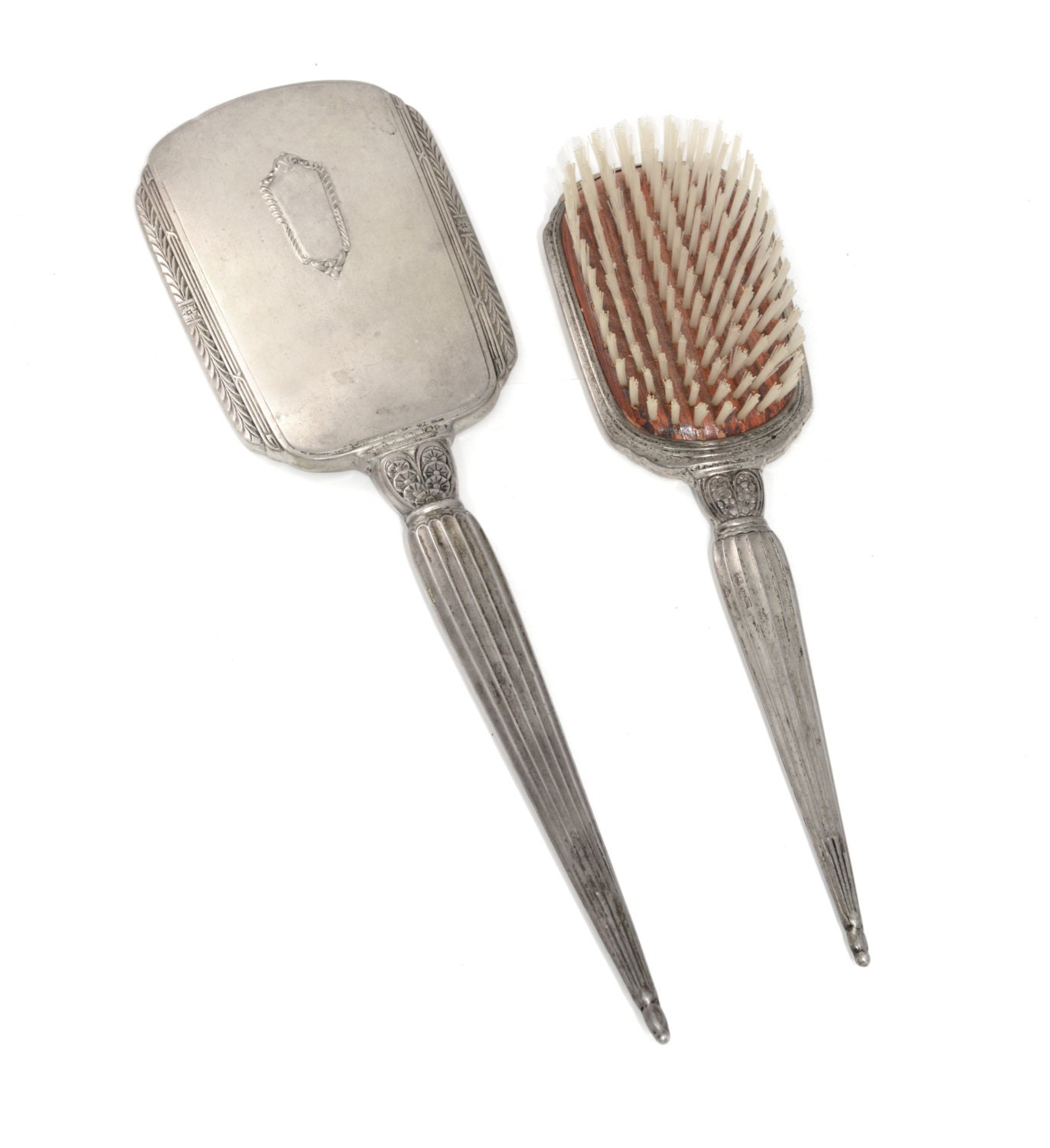 Antique Brush Set Antique 1920s Sterling Silver Hand Mirror Etsy