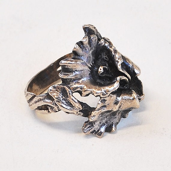 Vintage Ring - Vintage Sterling Silver Flower Ring - image 3