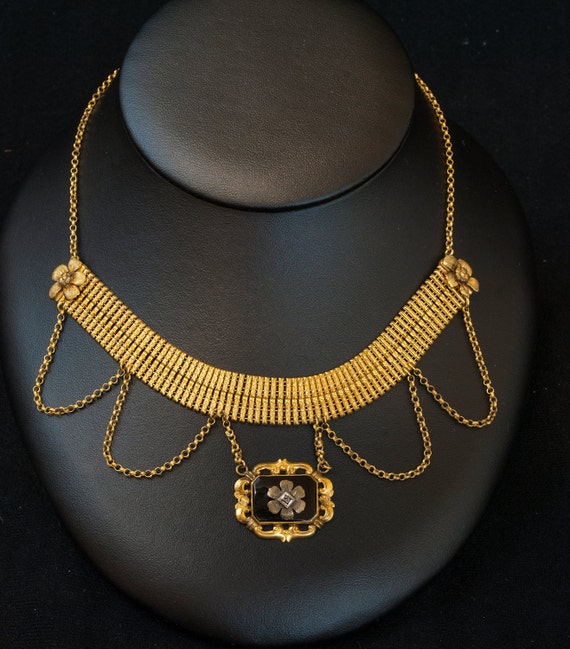 Victorian Necklace - Victorian Gold Filled Diamond