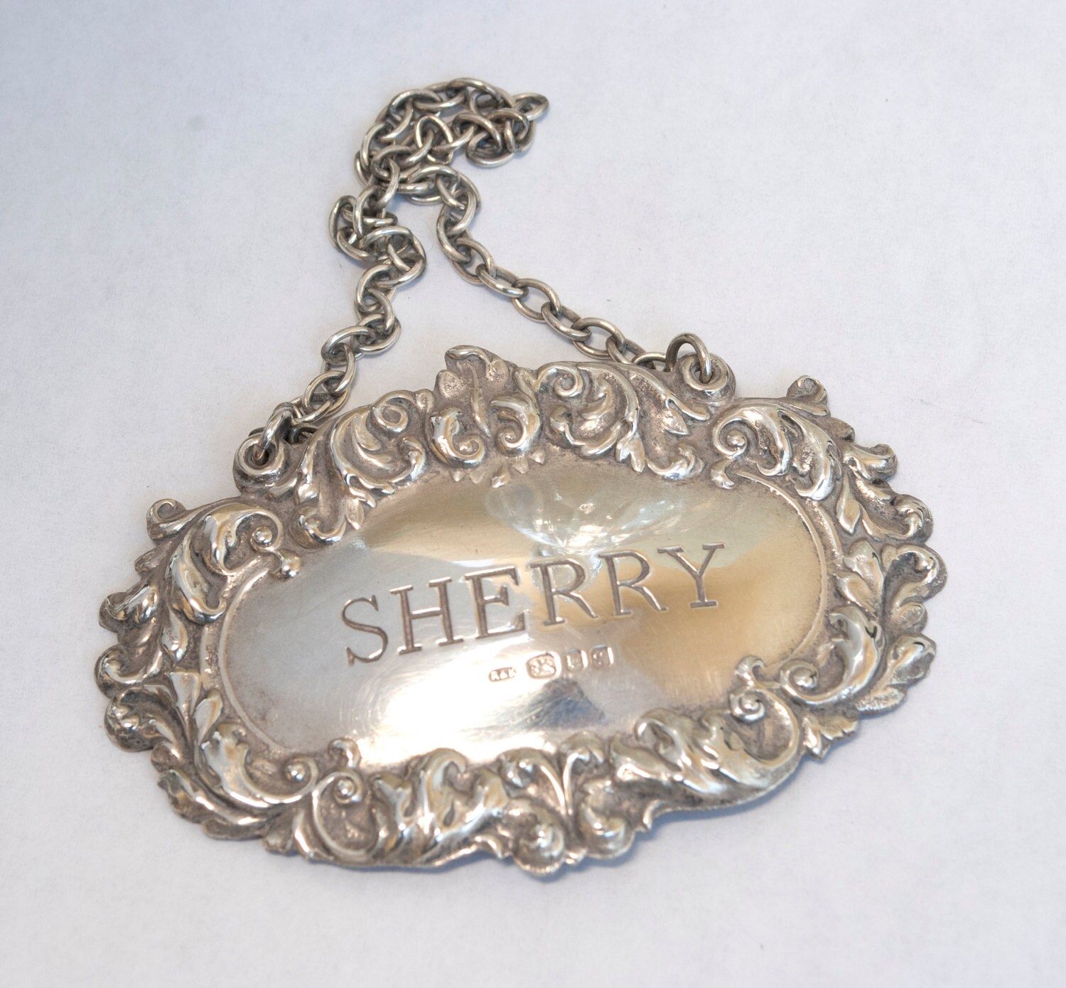 Antique Decanter Tag Antique Sterling Silver Etsy