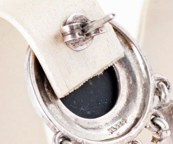 Vintage Earrings - Vintage Sterling Silver Onyx &… - image 5