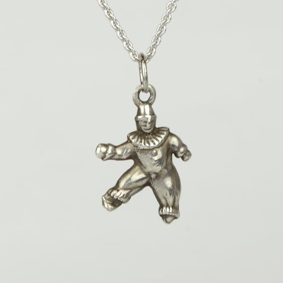 Antique Necklace - Antique Sterling Silver Clown … - image 2