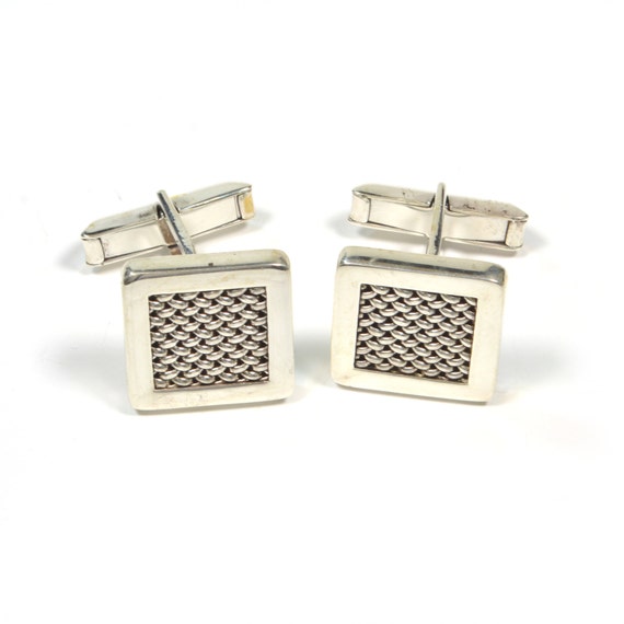 Vintage Cuff Links - Vintage Sterling Silver Cuff