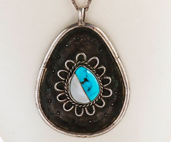 Vintage Pendant - Vintage Native American Sterlin… - image 1