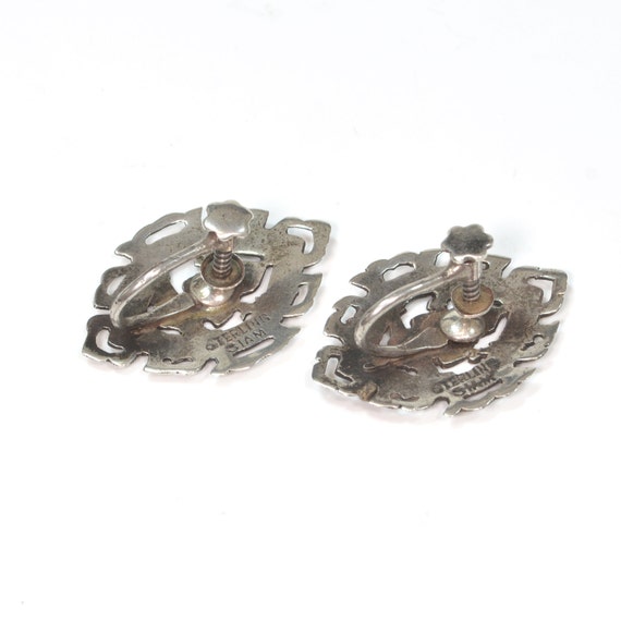 Vintage Earrings- Vintage 1950's Siam Silver Ster… - image 2