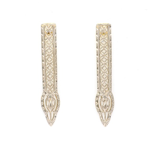 Edwardian Earrings - Antique Edwardian Filigree Ar
