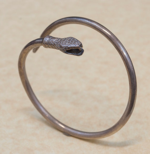 Vintage Bangle Vintage Sterling Silver Snake Bangle Bracelet Etsy