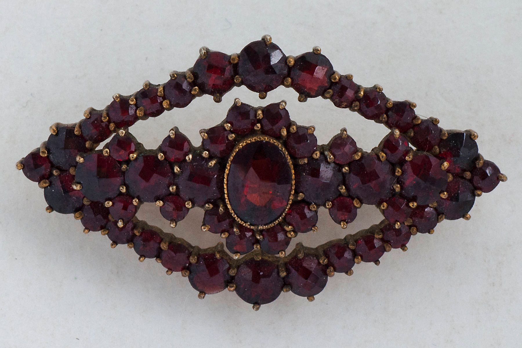 Antique Pin Antique Victorian Bohemian Garnet Gold Filled - Etsy