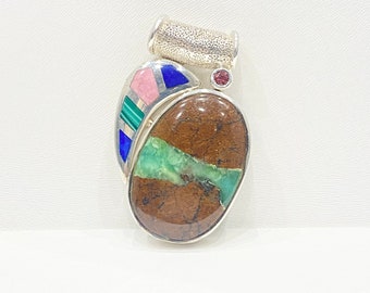 Vintage Pendant - Vintage Sterling Silver Multi-Stone Pendant
