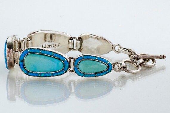 Vintage Bracelet - Vintage Synthetic Turquoise & … - image 3