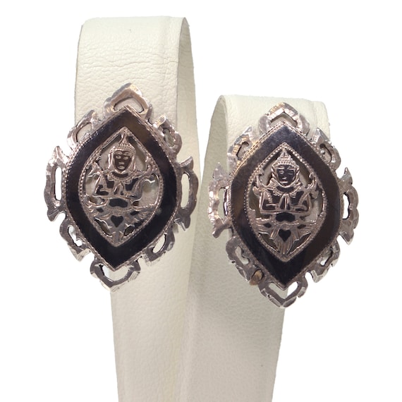 Vintage Earrings- Vintage 1950's Siam Silver Ster… - image 1