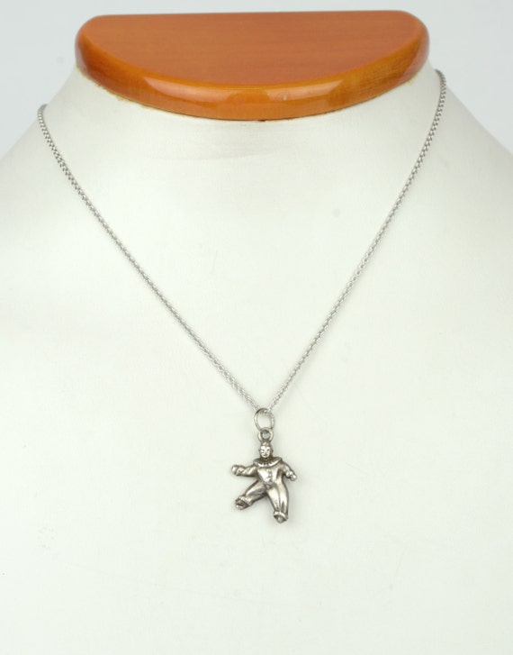 Antique Necklace - Antique Sterling Silver Clown … - image 1