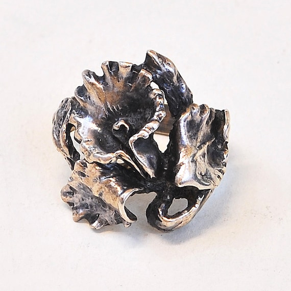 Vintage Ring - Vintage Sterling Silver Flower Ring - image 1