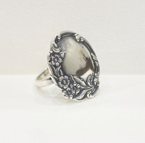 Vintage Ring- Vintage Sterling Silver Spoon Ring - image 4