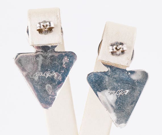 Vintage Earrings - Vintage Sterling Silver Turquo… - image 4