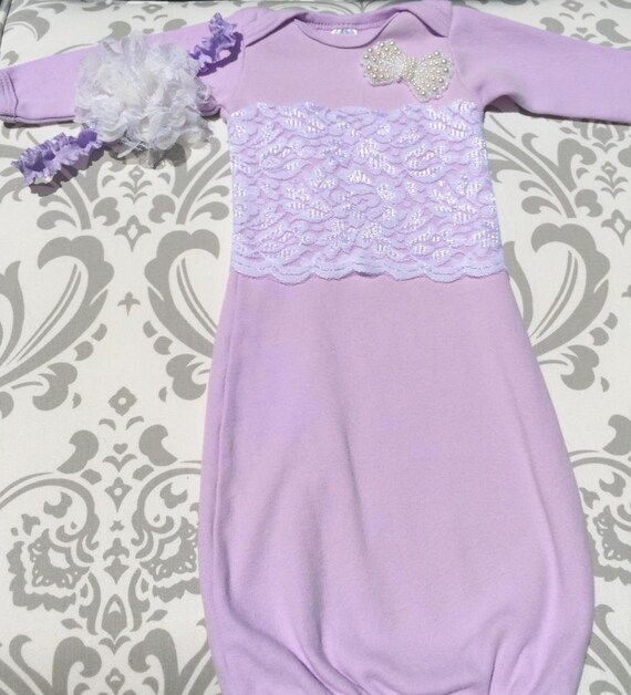 purple newborn take home outfit