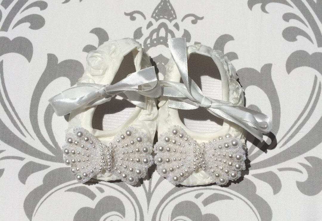 Ivory Baby Shoes Baptism Baby Shoes White Baby Shoes Etsy