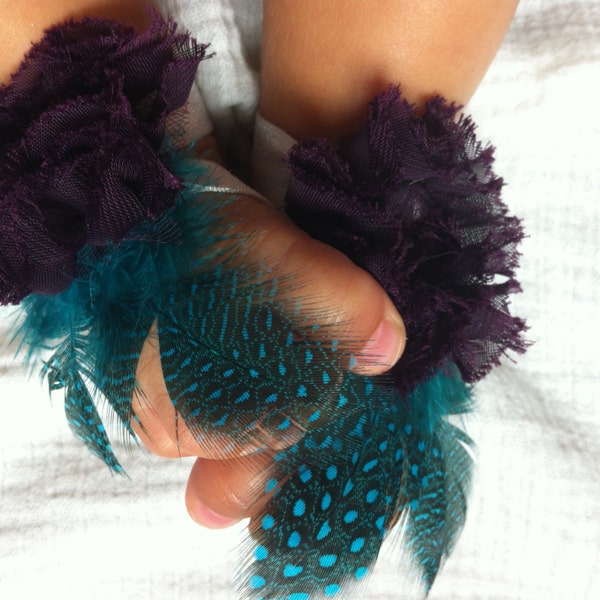 Peacock Baby Sandal,Baby Barefoot Sandal,Chic Little Feet,Peacock Newborn Photo Prop,Peacock Baby Shoes,Fashion Baby Shoes,Feather Baby Shoe