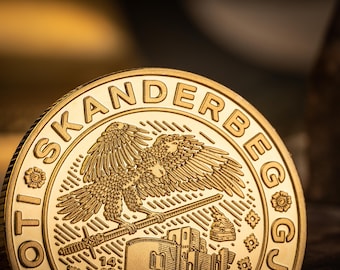 Custom Dealer's Coin: Skanderbeg Albanian Theme Warrior
