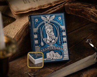 Custom Playing Cards: Skanderbeg of Albania Blue & Silver Standard Deck
