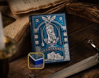 Custom Playing Cards: Skanderbeg of Albania Blue & Silver Foiled Deck