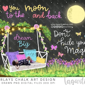 Chalk Doodles Overlays Floral Magic Swing Garden, Flowers, moon, firefly, butterflies, Quotes, Drawn Designs png clipart hand drawn doodles