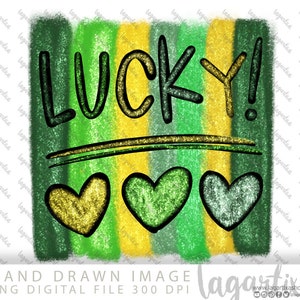 Lucky San Patricio Glitter Oro Verde Frase para sublimar febrero Brillantina purpurina Irlanda Imagenes pintadas a mano con brillos PNG
