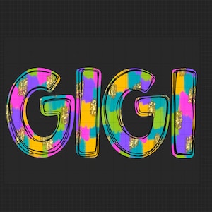 Gigi, Nonna, Festa della Mamma scritta a mano, Macchie, Estate, Acquerello, Lettering moderno, Immagini da sublimare su regali originali