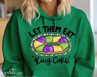 Mardi Gras king cake | let them eat king cake | Design Sublimation Digital Art for Carnival PNG hand drawn art design for t-shirts prints