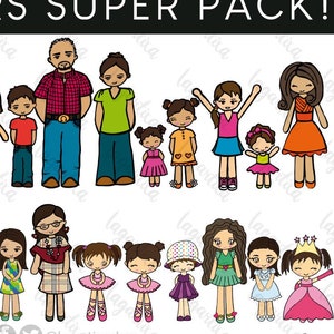 Fratellini, Family Characters Clipart PNG, Bambini, Ragazza, bambino, per cartoline, materiale per insegnanti, disegni fatti a mano per etichette scolastiche