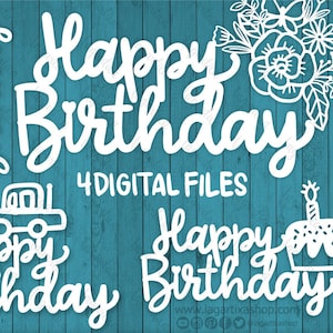 Escrita Happy Birthday Lettering Moderno 8 PNG Glitter clipart, Oro, Rosa, Turquesa, Lavanda, Imprimibles, Sublimacion, decoracion fiesta